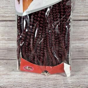 Diana Natural Nubian Twist Braid Hair Extensions Burgundy 100% Kanekalon 2X